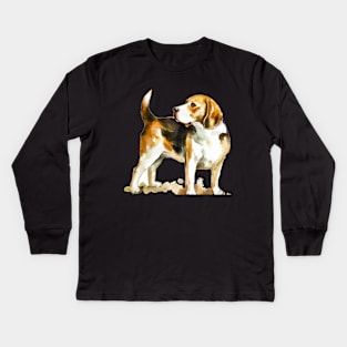 Beagle Watercolor - Gift For Dog Lovers Kids Long Sleeve T-Shirt